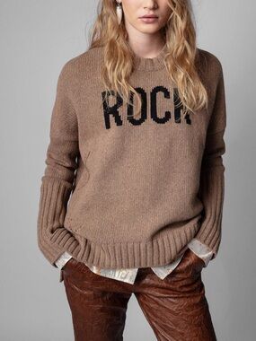 Zadig & Voltaire Malta Oversized Brown 'ROCK' Merino Wool Knit Sweater
